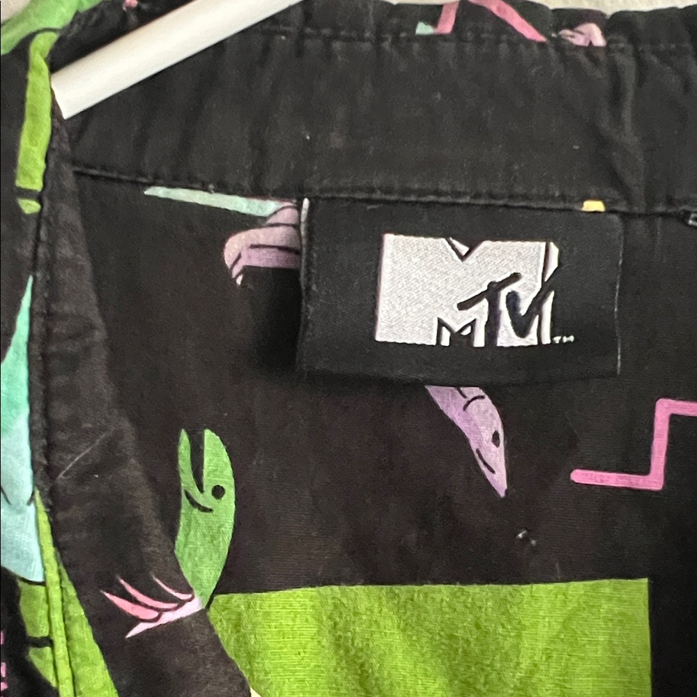 MTV Black Shirt with Colorful Dinosaur Print - Picture 2 of 5